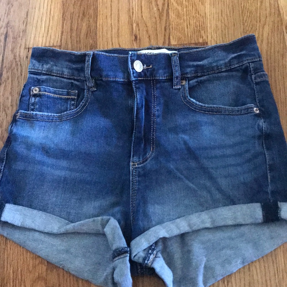 High waisted denim shorts